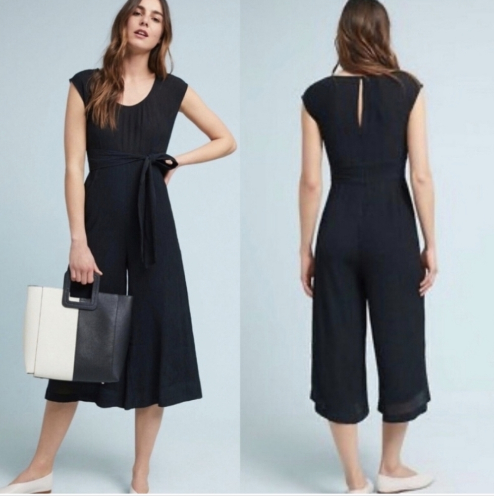 Anthropologie Ett:Twa Black Cap Sleeve Jumpsuit | Size XSP